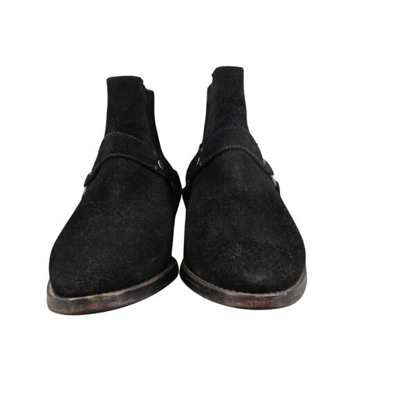 AllSaints Shoes Womens 40 Bootie Harness Leather Block Heel Fashion Slip On Boot - Picture 3 of 16